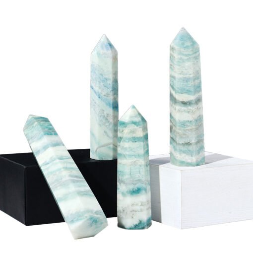 2 Sizes of Blue Sodalite Hackmanite Crystal Tower Pillar Wholesale 102178000-1