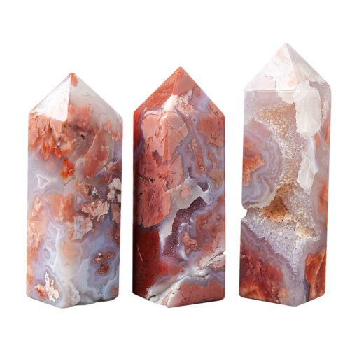 2 Sizes of Natural Red Agate 4-sided Crystal Tower Pillar Wholesale 102129000-3