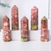 2 Sizes of Pink Peach Blossom Tourmaline Crystal Tower Pillar Wholesale 102069000-2