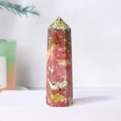 2 Sizes of Pink Peach Blossom Tourmaline Crystal Tower Pillar Wholesale 102069000