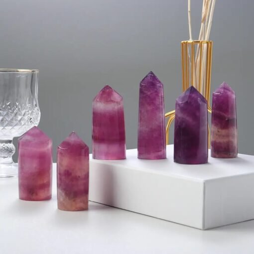 2 Sizes of Purple Fluorite small Crystal Tower Pillar Wholesale 102172000-2