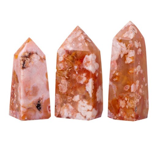 2 Sizes of Red Sakura Agate Crystal Tower Pillar Wholesale 102127000-1