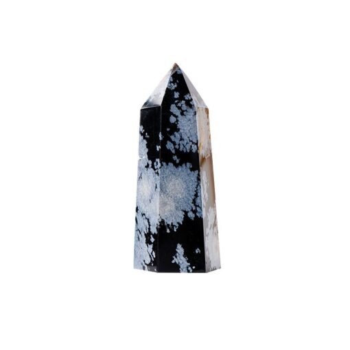 2 Sizes of Snowflake Black Obsidian Crystal Tower Pillar Wholesale 102066000