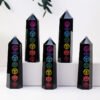 3 Sizes of Black Obsidian Chakela Crystal Tower Pillar Wholesale 102090000-2