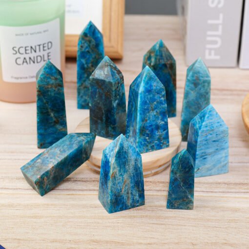 3 Sizes of Blue Apatite 4-sided Crystal Tower Pillar Wholesale 102153000-2