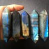 3 Sizes of Blue Labradorite Double-Terminated Crystal Point Wholesale 102209000-1