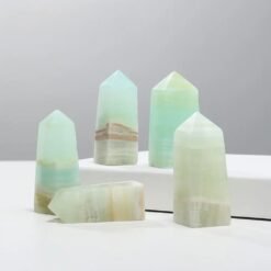 3 Sizes of Caribbean Green Calcite Crystal Tower Pillar Wholesale 102138000-1