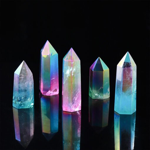 3 Sizes of Colorful Aura Quartz Crystal Tower Pillar Wholesale 102087000-2