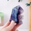 3 Sizes of Colorful Fluorite Four-sided Crystal Tower Pillar with Natural Stone Skin Wholesale 102068000