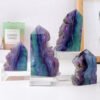 3 Sizes of Colorful Fluorite Four-sided Crystal Tower Pillar with Natural Stone Skin Wholesale 102068000-2