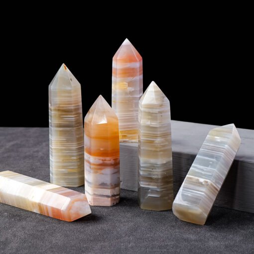 3 Sizes of Gray Agate Crystal Tower Pillar Wholesale 102140000-1