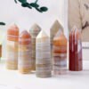 3 Sizes of Gray Agate Crystal Tower Pillar Wholesale 102140000-2