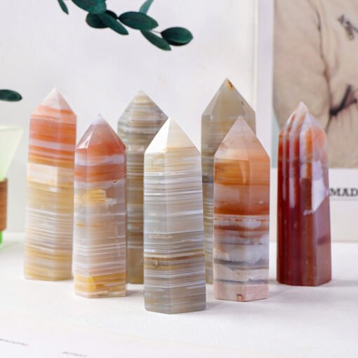 3 Sizes of Gray Agate Crystal Tower Pillar Wholesale 102140000-2