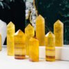 3 Sizes of Natural Yellow Fluorite Round Crystal Tower Pillar Wholesale 102130000-2