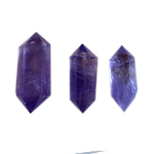 3 Sizes of Purple Amethyst Double-Terminated Crystal Point Wholesale 102223000-2