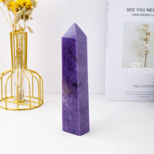 3 Sizes of Purple Mica Four-sided Crystal Tower Pillar Wholesale 102076000-1