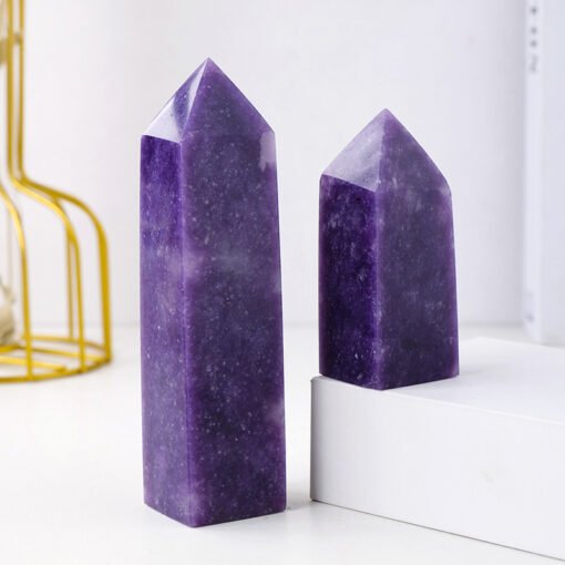 3 Sizes of Purple Mica Four-sided Crystal Tower Pillar Wholesale 102076000-2