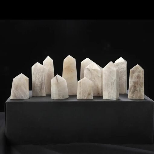 3 Sizes of White Moonstone Crystal Tower Pillar Wholesale 102166000-3