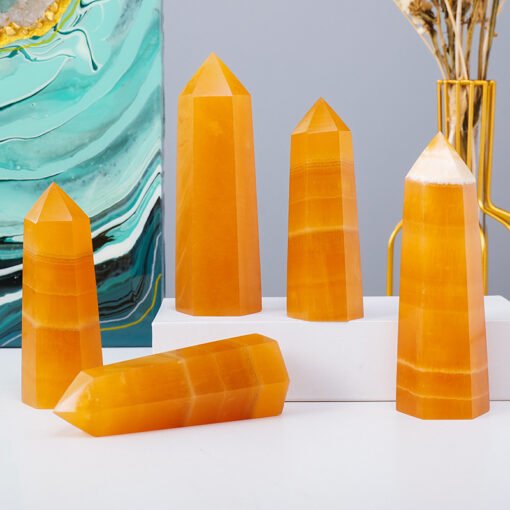 3 Sizes of Yellow Calcite Crystal Tower Pillar 10-13cm Wholesale 102162000-1