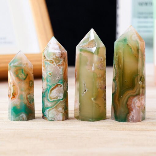 3 Szies of Green Sakura Agate Crystal Tower Pillar Wholesale 102079000