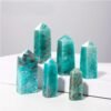 4 Sizes of Blue Amazonite 4-Sides Crystal Tower Pillar Wholesale 102096000-2