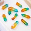 4 Sizes of Colorful Aura Quartz Double-Terminated Crystal Point Wholesale 102205000-1