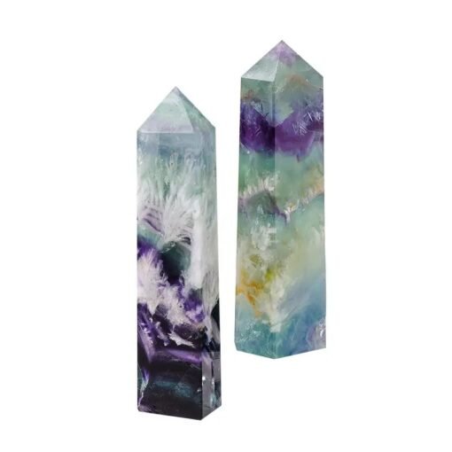 4 Sizes of Colorful Feather Fluorite Crystal Tower Pillar Wholesale 102112000-2