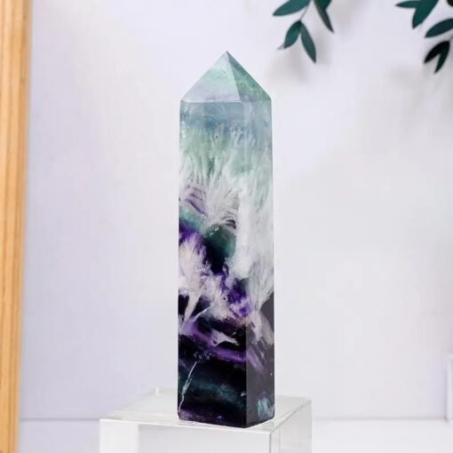 4 Sizes of Colorful Feather Fluorite Crystal Tower Pillar Wholesale 102112000