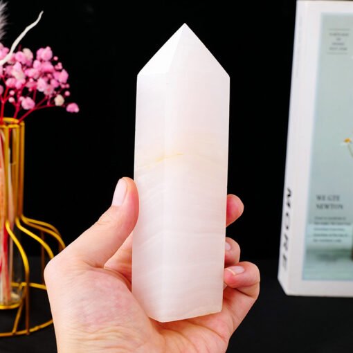 4 Sizes of Pink Calcite 4-sided Crystal Tower Pillar Wholesale 102165000