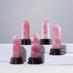 4 Sizes of Pink Rose Quartz Crystal Tower Pillar without Base Wholesale 102177000-1