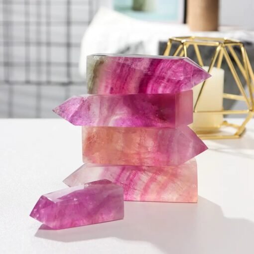 4 Sizes of Purple Fluorite 4-sided Crystal Tower Pillar Wholesale 102104000-1