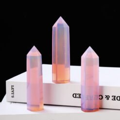 4 Sizes of Transparent Pink Opal Crystal Tower Pillar Wholesale 102032000