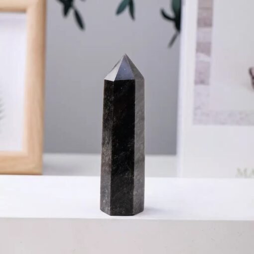 5 Sizes of Black Gold Obsidian Crystal Tower Pillar Wholesale 102151000