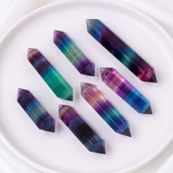 5 Sizes of Colorful Fluorite Double-Terminated Crystal Point Wholesale 102222000-1