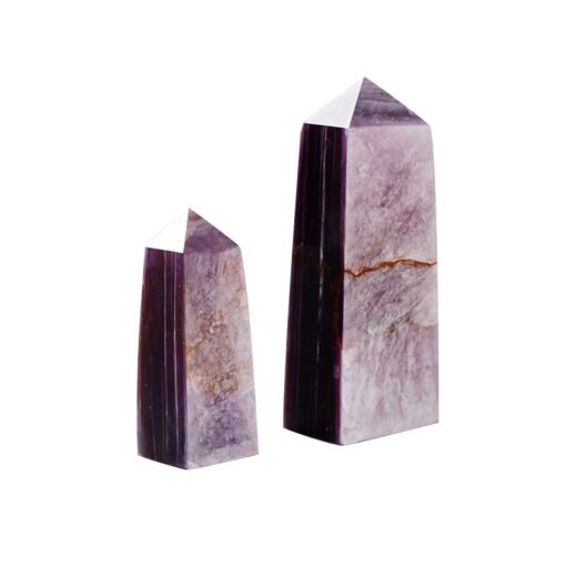 5 Sizes of Purple Lepidolite 4-sided Crystal Tower Pillar Wholesale 102164000-2