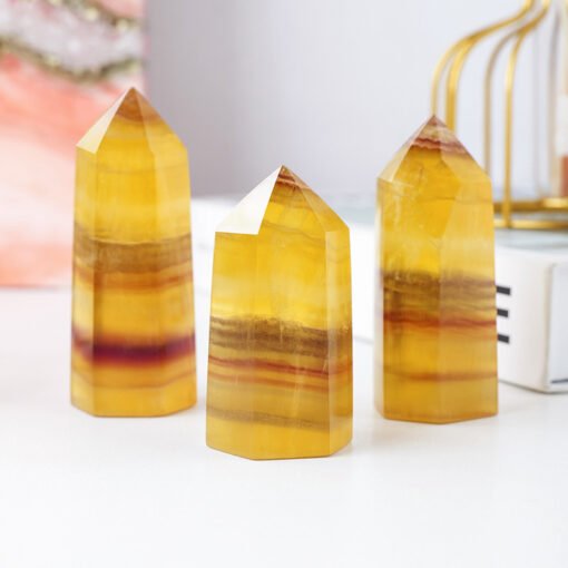 5 Sizes of Yellow Fluorite Crystal Tower Pillar Wholesale 102156000-1