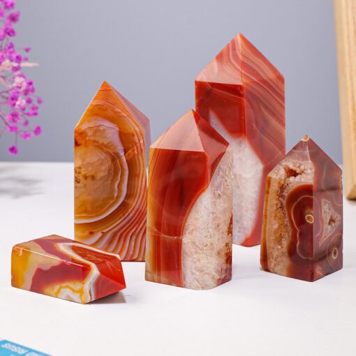 5 Szies of Red Agate Crystal Tower Pillar Wholesale 102078000-1