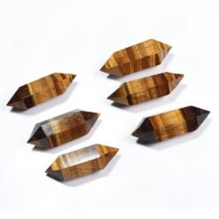 5pcs Brown Tigers Eye Double-Terminated Crystal Point Wholesale 102213000-1