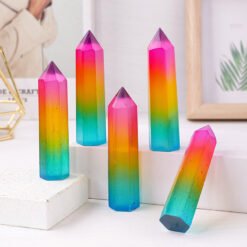 5pcs Colorful Aura Selenite Crystal Tower Pillar Wholesale 102143000-1