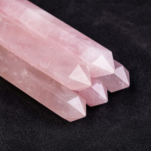 5pcs Pink Rose Quartz 15cm Double-Terminated Crystal Point Wholesale 102207000-2