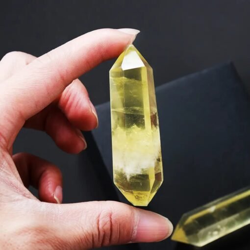 5pcs Yellow Quartz Double-Terminated Crystal Point Wholesale 102204000-2