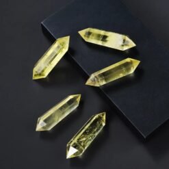 5pcs Yellow Quartz Double-Terminated Crystal Point Wholesale 102204000