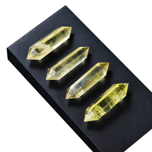 5pcs Yellow Quartz Double-Terminated Crystal Point Wholesale 102204000-3