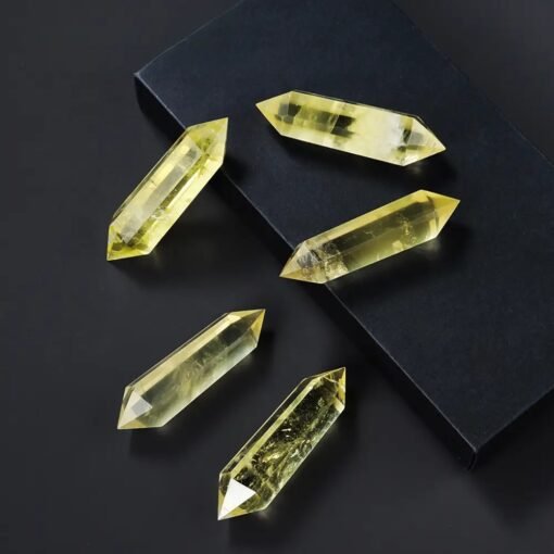 5pcs Yellow Quartz Double-Terminated Crystal Point Wholesale 102204000