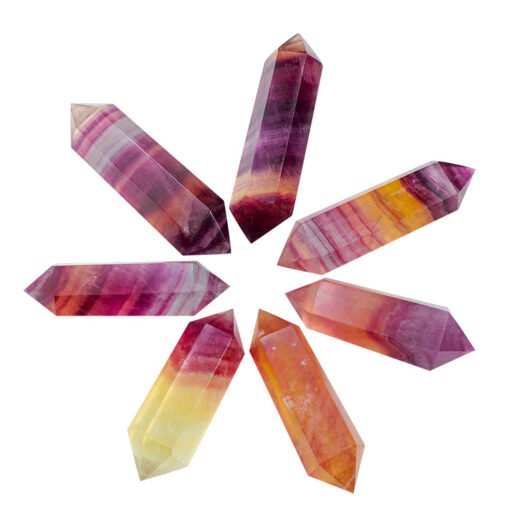 6 Sizes of Candy Watermelon Fluorite Double-Terminated Crystal Point Wholesale 102216000-2