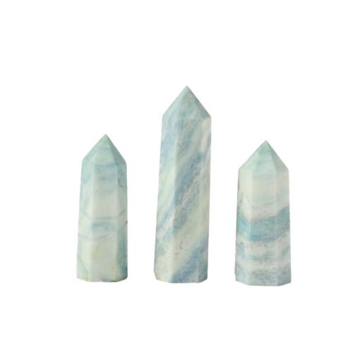 7 Sizes of Caribbean Blue Calcite Crystal Tower Pillar Wholesale 102070000