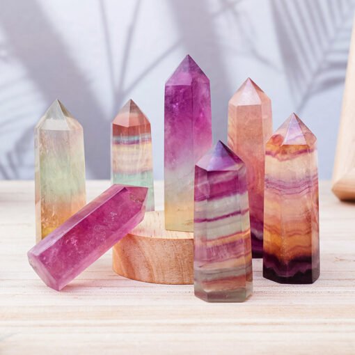 8 Sizes of Candy Color Fluorite Crystal Tower Pillar Wholesale 102053000-2