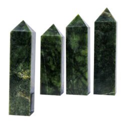 9 Sizes of Green Xiuyan Jade 4-sided Crystal Tower Pillar Wholesale 102149000-1