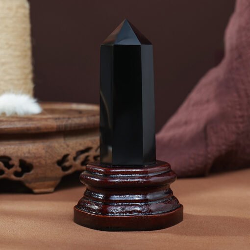 Black Obsidian Crystal Tower Pillar Wholesale 102097001