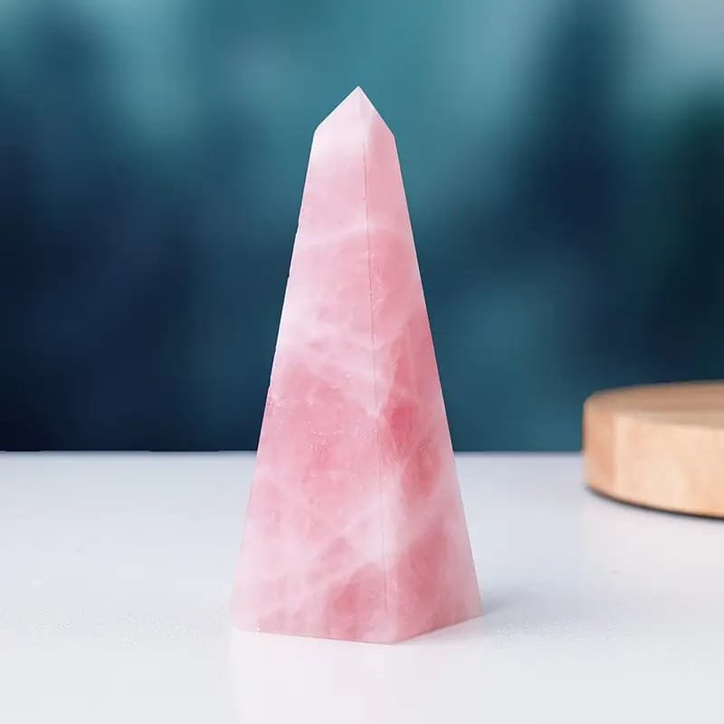 Rose Quartz Tower 3.94 in Pink 1.38 in